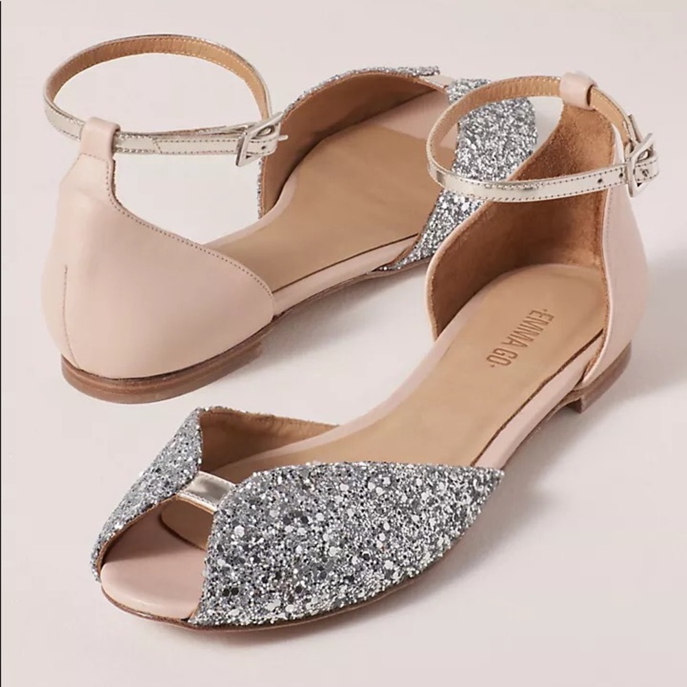 Emma Go Juliette silver glitter flat